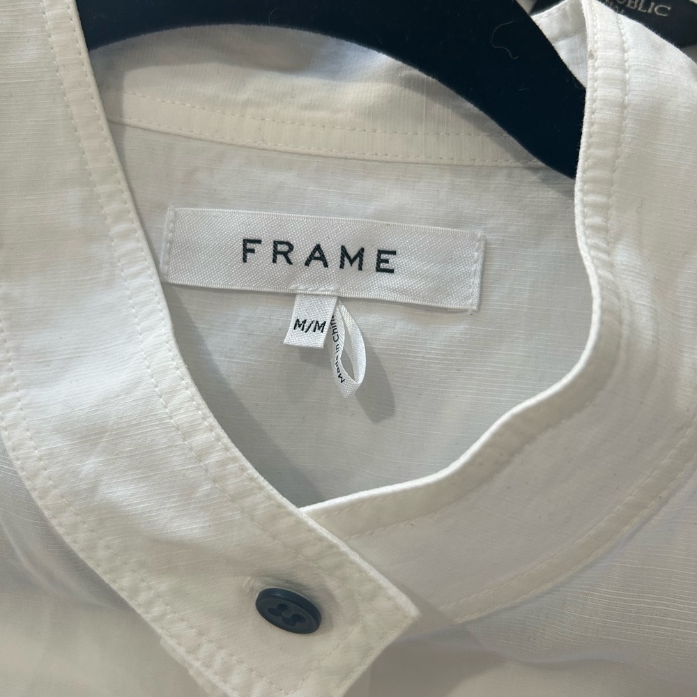 Frame Denim White Button Down Shirt